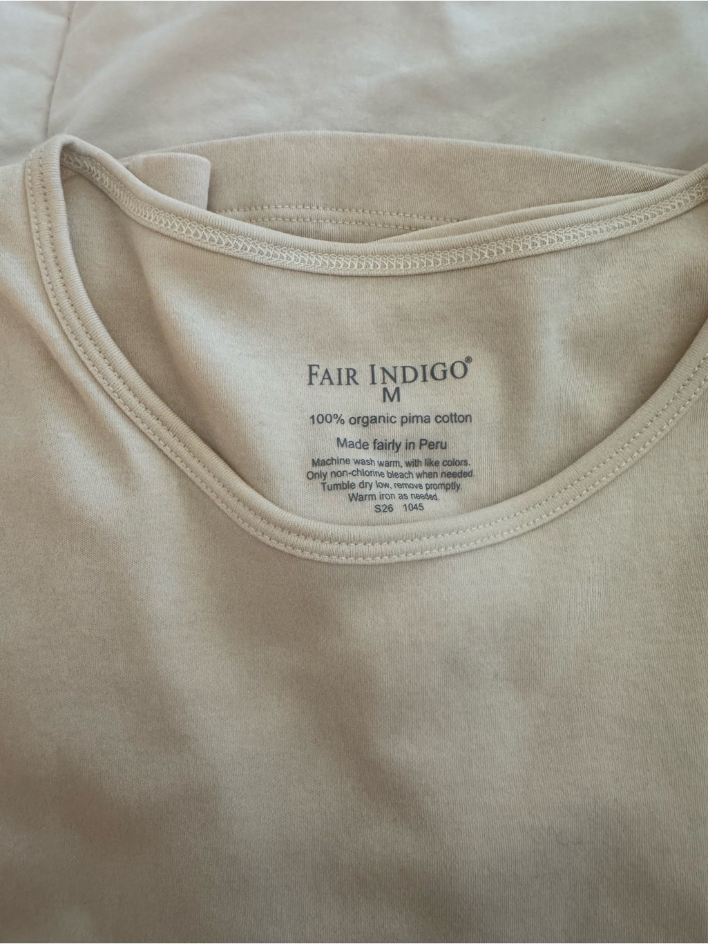 Fair Indigo Luxe 100% Organic Cotton Jewel Neck Tee — image 4 of 4